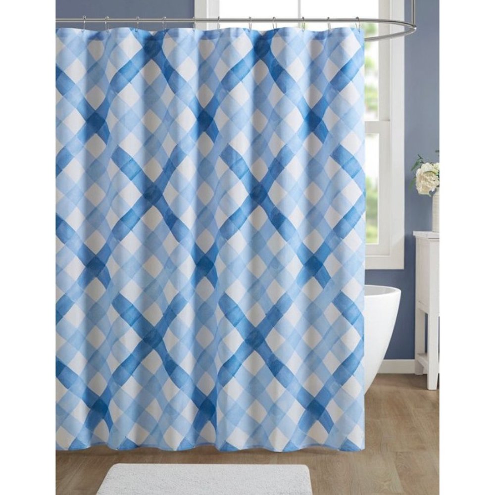 DECOR STUDIO Shower Curtain New Amalfi Plaid 72X72